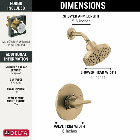 Delta Nicoli: Monitor 14 Series Shower Only 142749-CZ